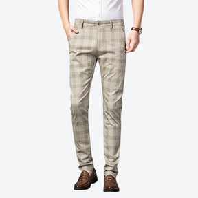 Calça Masculina Casual Xadrez Listrada