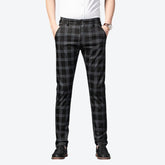 Calça Masculina Casual Xadrez Listrada
