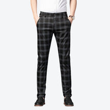 Calça Masculina Casual Xadrez Listrada