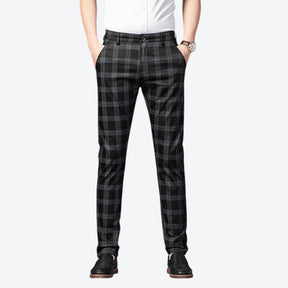 Calça Masculina Casual Xadrez Listrada