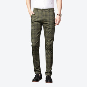 Calça Masculina Casual Xadrez Listrada
