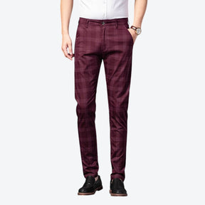 Calça Masculina Casual Xadrez Listrada