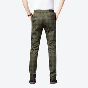 Calça Masculina Casual Xadrez Listrada