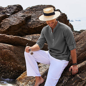 Camisa de Linho Beach Wear